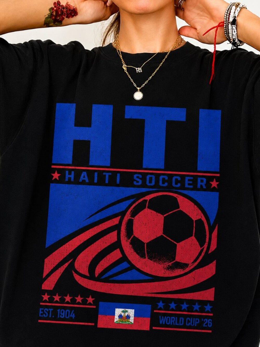 Vintage Haiti Soccer Tee, Retro 90s Football Fan Graphic Shirt